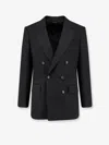 Tom Ford Satin Blazer Double Breasted Peak Lapels In Black