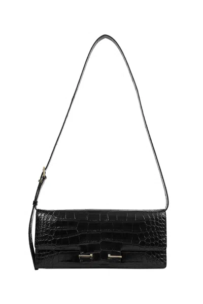 Tom Ford Aube Crocodile-effect Leather Shoulder Bag In Black