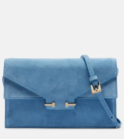 Tom Ford Aube Mini Suede Crossbody Bag In Blue