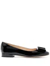 Tom Ford Audrey Bow-embellished Patent-leather Ballet Flats In Black