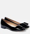 Tom Ford Audrey Bow-embellished Patent-leather Ballet Flats In Black