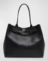 Tom Ford Black Tote Bag With T Detail In Hammered Leather Woman In Black