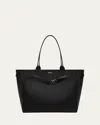 Tom Ford Black Tote Bag With T Detail In Hammered Leather Woman In Black