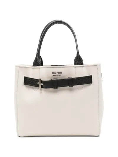 Tom Ford Audrey Logo-detail Tote Bag In Neutral