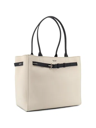 Tom Ford Audrey Medium Canvas Tote In Neutral