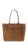 Tom Ford Audrey Medium Suede Tote Bag In Brown
