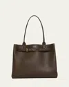 Tom Ford Audrey Medium Tote Bag In Grain Leather In Dark Khaki