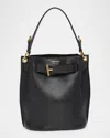 Tom Ford Audrey Mini Bucket Bag In Grain Leather In Black