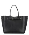 Tom Ford Black Tote Bag With T Detail In Hammered Leather Woman In Black