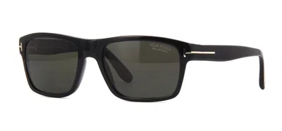 Pre-owned Tom Ford August Ft 0678 Shiny Black/grey Polarised (01d) Sunglasses