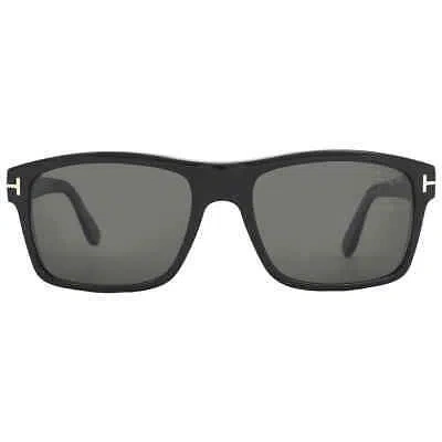 Pre-owned Tom Ford August Polarized Smoke Rectangular Men's Sunglasses Ft0678 01d 58 In Gray