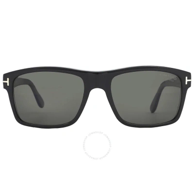 TOM FORD TOM FORD AUGUST POLARIZED SMOKE RECTANGULAR MEN'S SUNGLASSES FT0678 01D 58