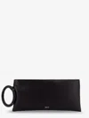 Tom Ford Aura Leather Clutch Bag With Lettering Logo On The Front In Black