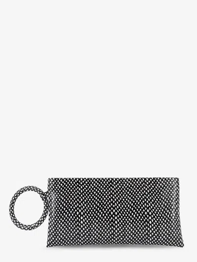 Tom Ford Aura Leather Clutch Bag With Snake Motif In Black