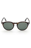 Tom Ford Aurele 52mm Polarized Round Sunglasses In Dhav/ Grnpz