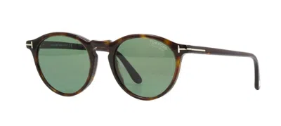 Pre-owned Tom Ford Aurele Ft 0904 Dark Havana/green Polarized (52r) Sunglasses