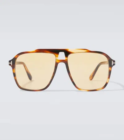 Tom Ford Autari Aviator Sunglasses In Brown