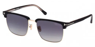 Pre-owned Tom Ford Authentic  Sven Sunglasses Ft0997-h-02d Black W/ Gray Lens 55mmnew