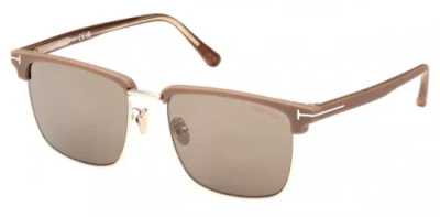 Pre-owned Tom Ford Authentic  Sven Sunglasses Ft0997-h-52l Gold W/ Gradient Flash 55mmnew In Brown