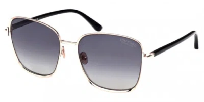 Pre-owned Tom Ford Authentic  Fern Sunglasses Ft1029-28d Black W/ Gray Lens 57mmnew