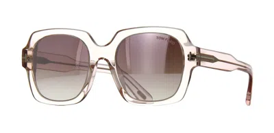 Pre-owned Tom Ford Autumn Ft 0660 Pink Crystal/violet Shaded Mirror (72z) Sunglasses
