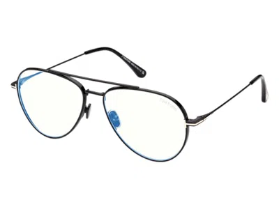 Pre-owned Tom Ford Aviator Eyeglasses In Black (ft5800/b 001)