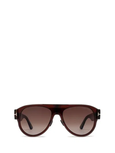 Tom Ford Lyle Red Pilot Unisex Sunglasses Ft1074 48t 58 In Red   /   Red. / Brown