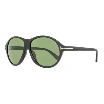 Tom Ford Aviator Full Rim, With A Black Frame And Green Lens.