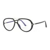 Tom Ford Unisex Ft5838-b Blue Block 57mm Optical Frames In Black