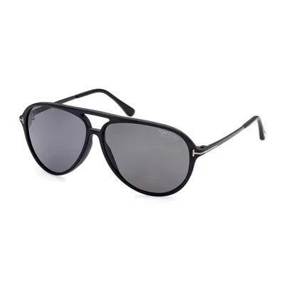 Tom Ford Aviator Full Rim, With A Dark Havana Frame And Polarized Roviex Lens. In Black