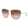 Tom Ford Aviator Full Rim, With A Gold Frame And Brown Lens.