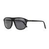 Tom Ford Aviator Full Rim, With A Shiny Black Frame And Smoke Lens. In Black