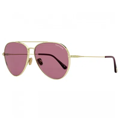 Tom Ford Aviator Full Rim, With A Shiny Gunmetal Frame And Vintage Green Lens. In Gold