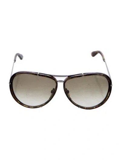 Pre-owned Tom Ford Aviator Gradient Sunglasses In Brown