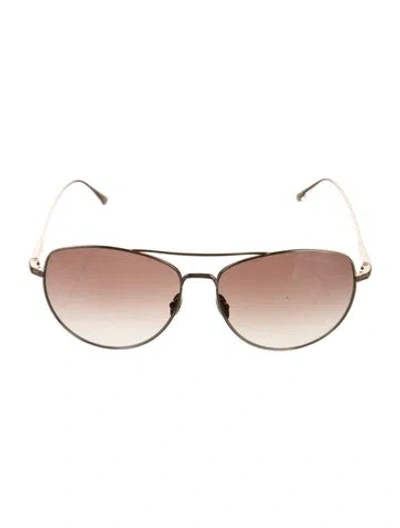 Pre-owned Tom Ford Aviator Gradient Sunglasses In Brown/gold