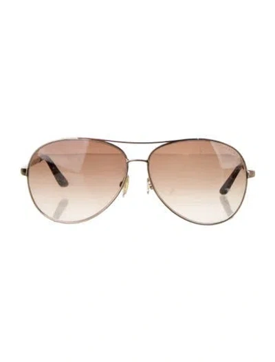 Pre-owned Tom Ford Aviator Gradient Sunglasses In Brown/gold