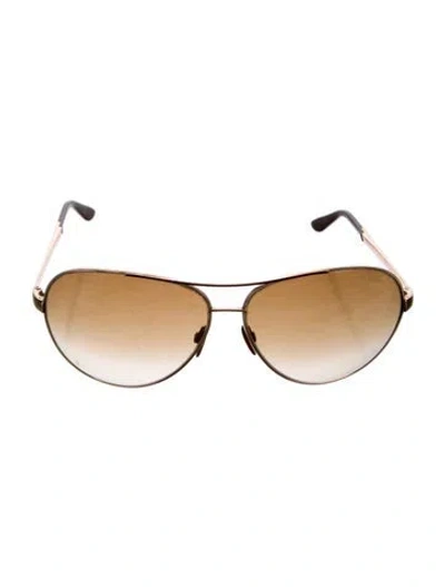 Pre-owned Tom Ford Aviator Gradient Sunglasses In Gold