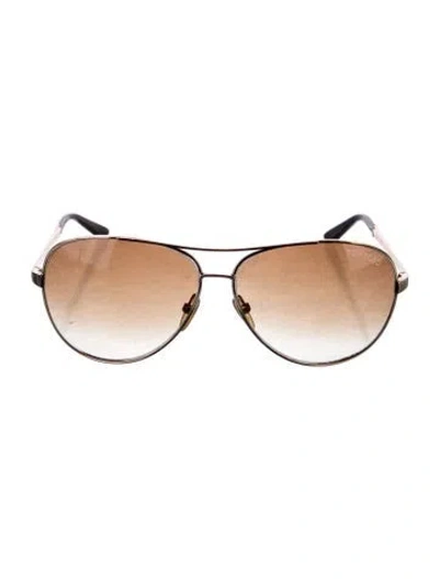 Pre-owned Tom Ford Aviator Gradient Sunglasses In Gold