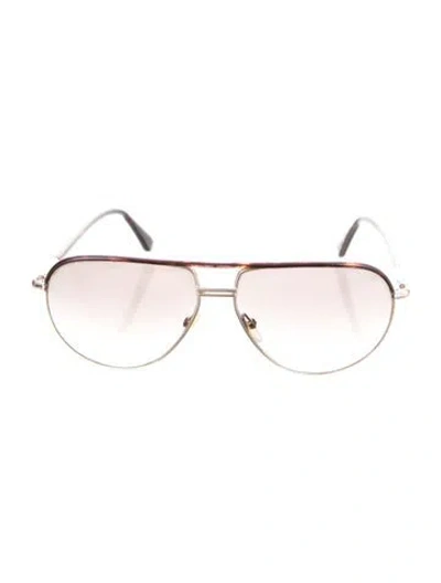 Pre-owned Tom Ford Aviator Gradient Sunglasses In Gold