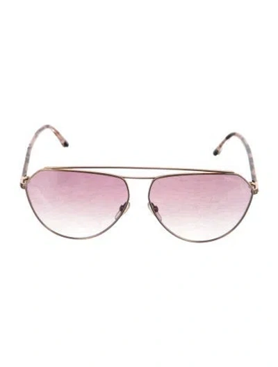 Pre-owned Tom Ford Aviator Gradient Sunglasses In Gold/metallic