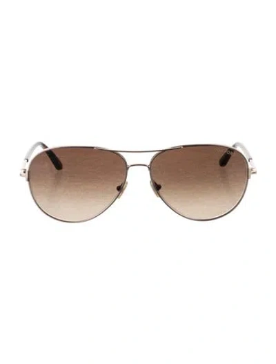 Pre-owned Tom Ford Aviator Gradient Sunglasses In Gold/metallic