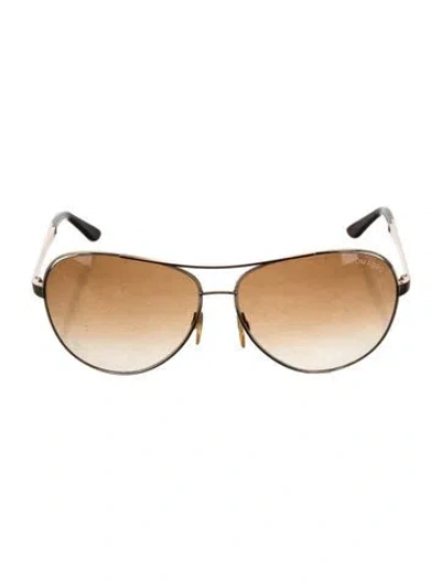 Pre-owned Tom Ford Aviator Gradient Sunglasses In Silver