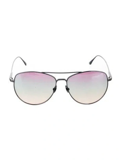 Pre-owned Tom Ford Aviator Gradient Sunglasses In Silver