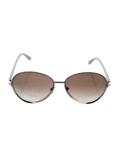 Pre-owned Tom Ford Aviator Gradient Sunglasses In White