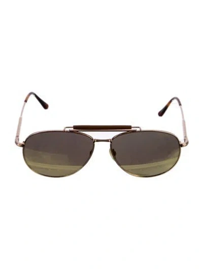 Pre-owned Tom Ford Aviator Mirrored Sunglasses In Brown