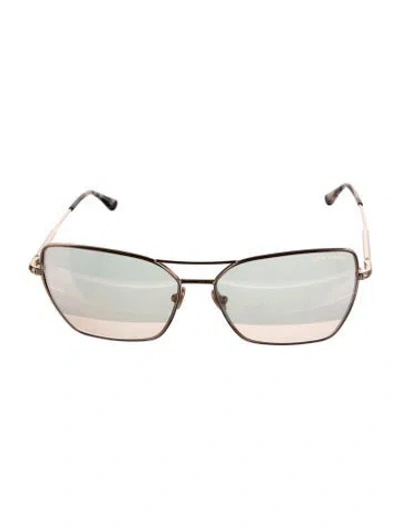 Pre-owned Tom Ford Aviator Mirrored Sunglasses In Gold