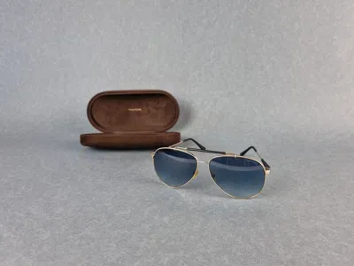 Pre-owned Tom Ford Aviator Sun Glasses In Bleu