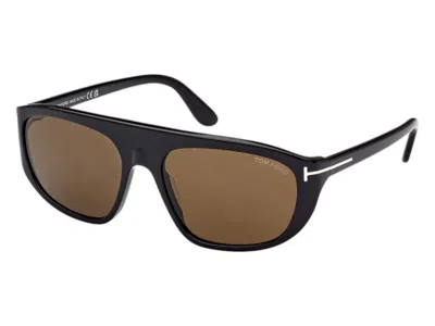 Pre-owned Tom Ford Aviator Sunglasses In Black (ft1002 01j)