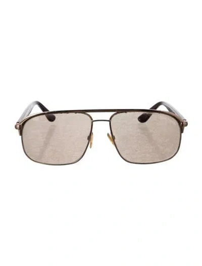 Pre-owned Tom Ford Aviator Tinted Sunglasses In Brown