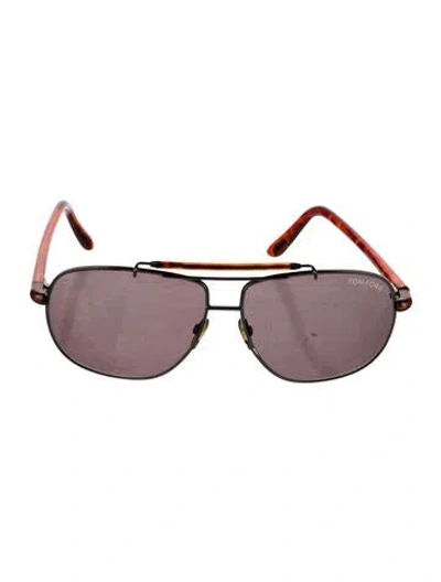Pre-owned Tom Ford Aviator Tinted Sunglasses In Brown